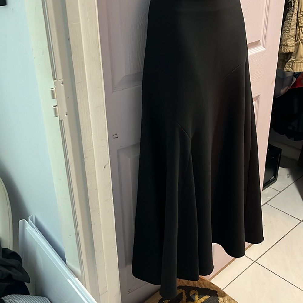 Long black formal flare skirt